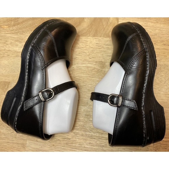 Dansko Women’s Size 40/US 9.5-10 Black Leather ‘Marcelle’ Mary Jane Comfort Clog - Picture 5 of 15